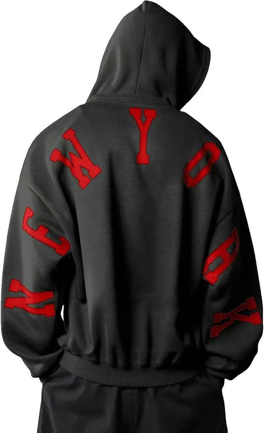 Fashion Printed Thickening All-match Long Sleeve Loose Hooded Sweater For Women