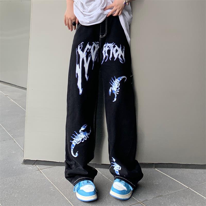 Shadow Graffiti Wide Jeans