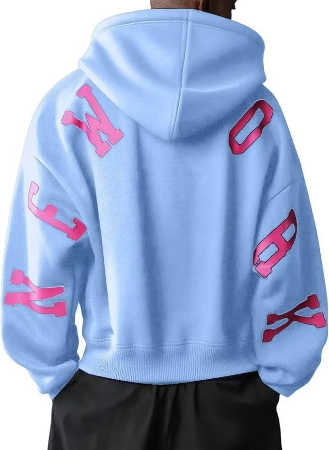 Fashion Printed Thickening All-match Long Sleeve Loose Hooded Sweater For Women