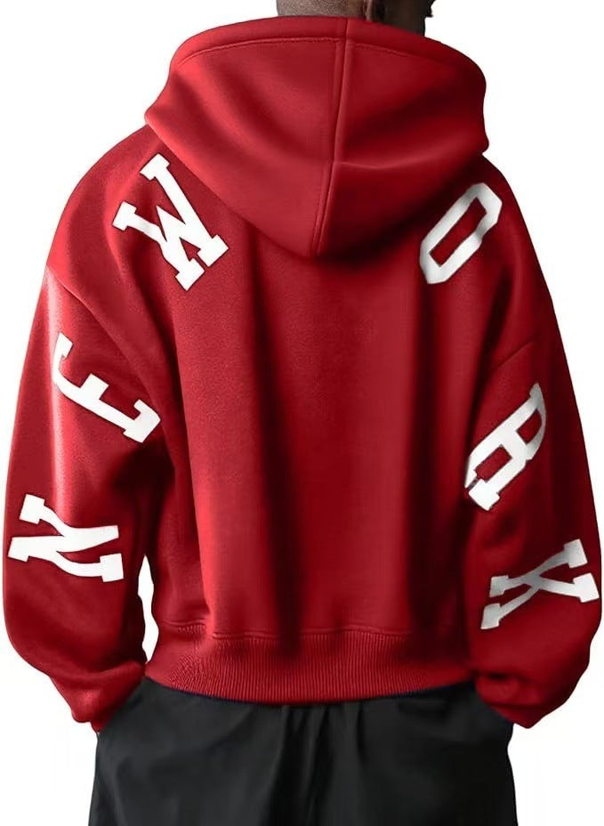 Fashion Printed Thickening All-match Long Sleeve Loose Hooded Sweater For Women