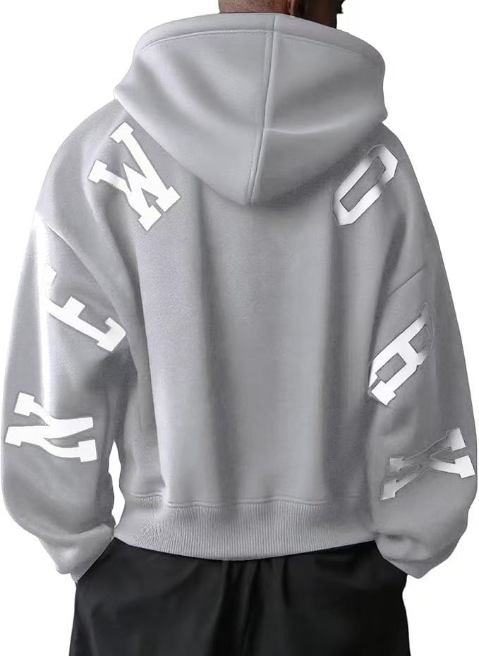 Fashion Printed Thickening All-match Long Sleeve Loose Hooded Sweater For Women