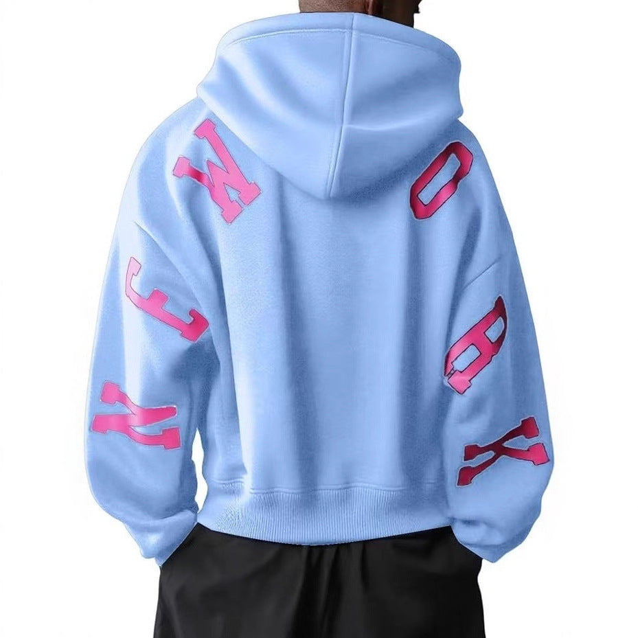 Fashion Printed Thickening All-match Long Sleeve Loose Hooded Sweater For Women